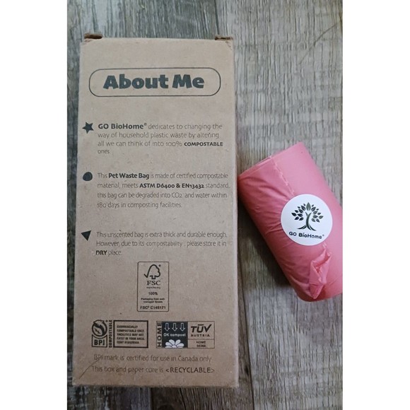 60 Compostable Dog Waste Bags - Pink - Picture 3 of 7
